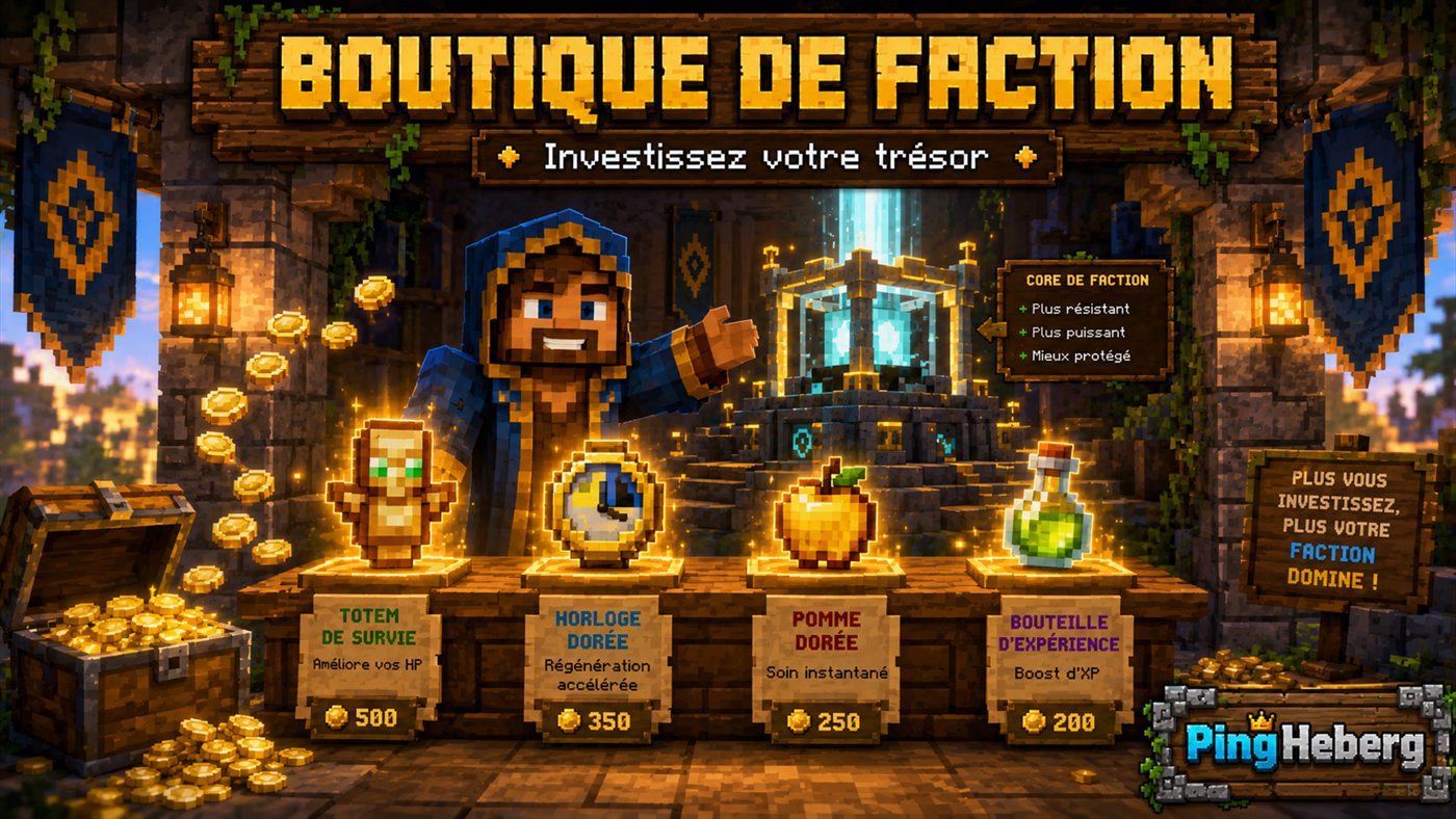 Boutique de faction (/f shop)