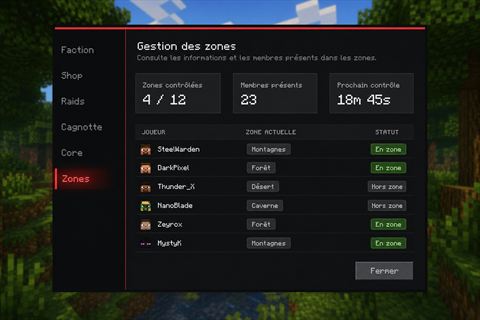 Annonce du mod client avec aperçu du menu