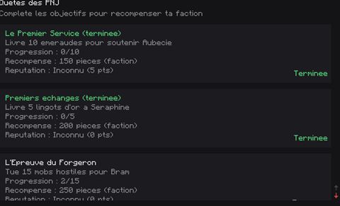Notification de quête terminée (Forgeron)