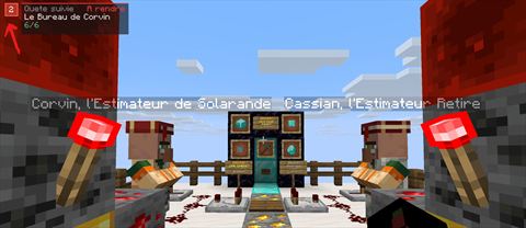 Cassian et Corvin en jeu, suivi de la quête « Le Bureau de Corvin »