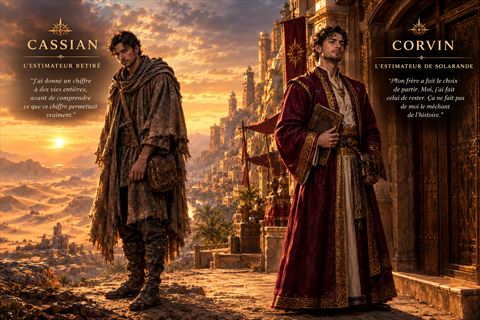 Carte des jumeaux Cassian et Corvin, de Solarande