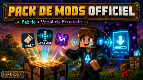 Bannière « Pack de mods officiel — Fabric + Vocal de proximité »